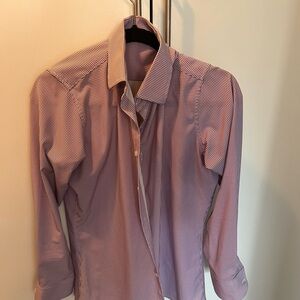 State & Liberty Men’s Dress Shirt Purple Check Size Small